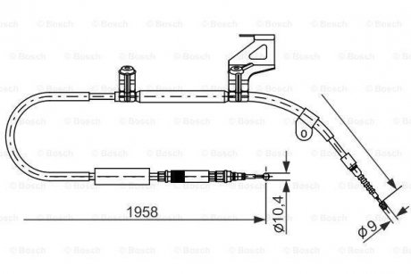 VW Трос ручн. торм.прав. А6 98- BOSCH 1987477604