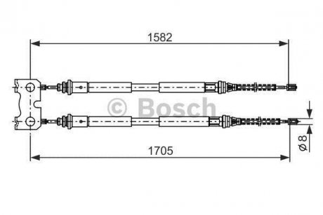 FORD Трос ручного тормоза Escort/Orion 95- BOSCH 1987477834