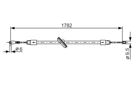 Трос русного тормоза пер. DB ML163 BOSCH 1987477902