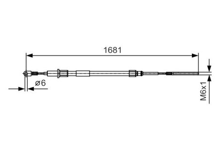BMW Трос стоян.тормоза лев./прав. E36 94- BOSCH 1987477924