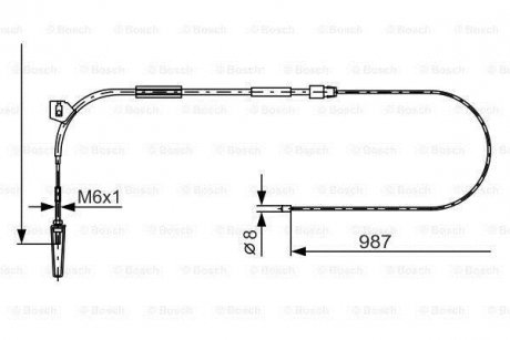 DB Трос ручного тормоза пер. A-Class W168 BOSCH 1987477962