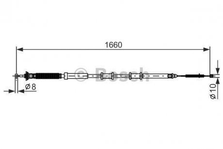 Трос ручного гальма BOSCH 1 987 477 973