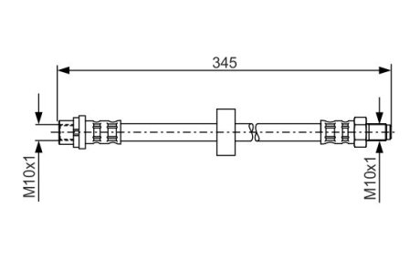 FORD Шланг тормозной зад.Transit Connect 02- (диск) BOSCH 1987481168