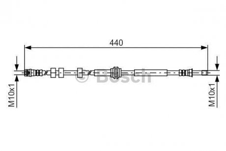 AUDI Торм.шланг задн. A4/A5/Q5 08- 440мм BOSCH 1987481430