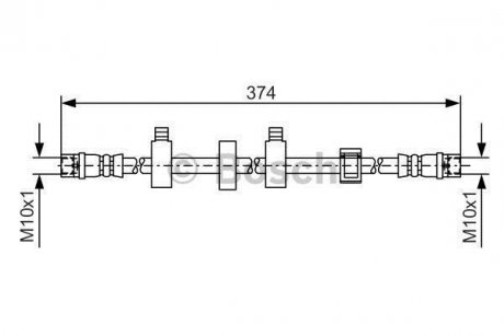 VW Шланг тормозной передний лев.T4 97- BOSCH 1987481539