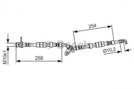 MAZDA Шланг тормозной передн. 6 03- BOSCH 1987481595