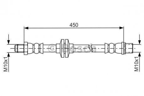 Шланг тормозной пер. RENAULT Duster 15- BOSCH 1987481683