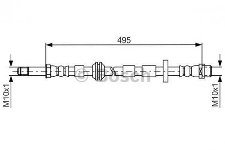 Шланг тормозной пер. AUDI A8 10- BOSCH 1987481692