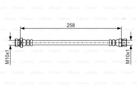 MITSUBISHI Шланг тормозной задн.Lancer -08 BOSCH 1987481725