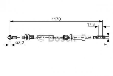 Трос ручного тормоза пер. CITROEN JUMPER 02- BOSCH 1987482004