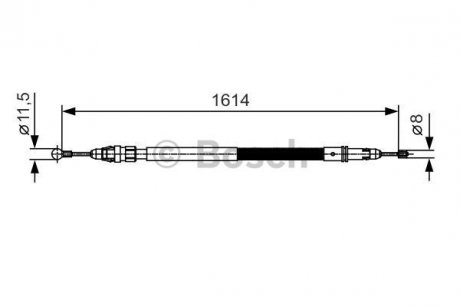 Трос ручного тормоза зад. Л/П PSA Boxer/Ducato/Jumper 30-33-35 mod/06- 1390/1075 BOSCH 1 987 482 007 (фото 1)