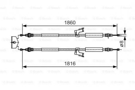 Трос ручного тормоза BOSCH 1 987 482 019