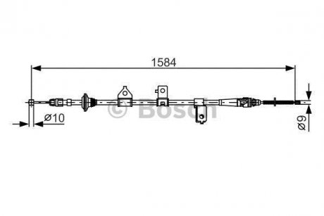 KIA Трос ручн.тормоза лев.Rio 00- BOSCH 1987482099