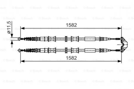 Трос ручного гальма BOSCH 1987482138