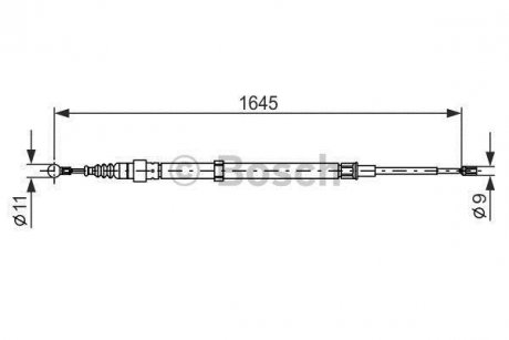 Трос ручного гальма BOSCH 1987482191