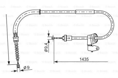 Трос ручного гальма BOSCH 1987482230