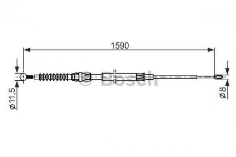 Трос ручного тормоза BOSCH 1 987 482 265 (фото 1)