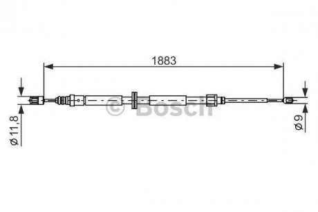 RENAULT Трос ручного тормоза Laguna II (лев.пр.) BOSCH 1987482302