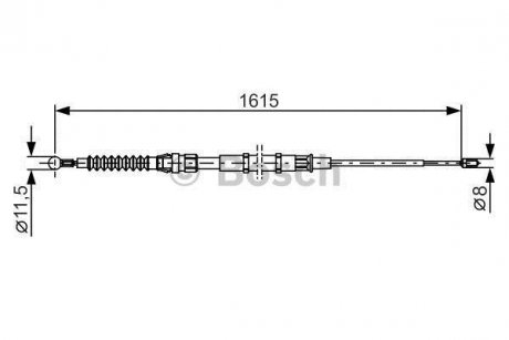 Трос ручного гальма BOSCH 1987482328