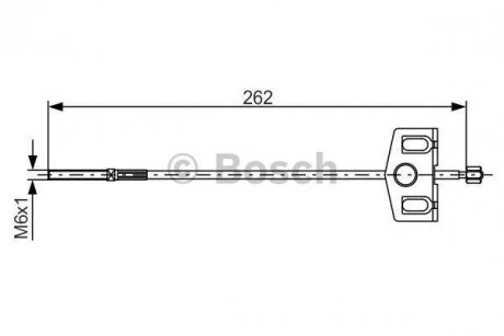 Трос ручного тормоза пер. NISSAN QASHQAI 10- BOSCH 1987482337 (фото 1)