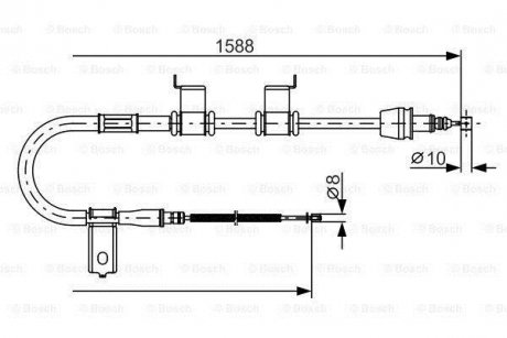 HYUNDAI Трос ручн.тормоа лев.Accent,Kia Rio 05- BOSCH 1987482358