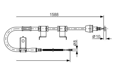 HYUNDAI Трос ручн.тормоа прав.Accent,Kia Rio 05- BOSCH 1987482359