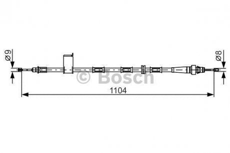 Трос ручного тормоза лев. JEEP Grand Cherokee -07 BOSCH 1987482364