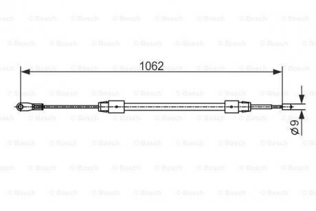 DB Трос ручного тормоза A140-170D 98-задн. прав. BOSCH 1987482538