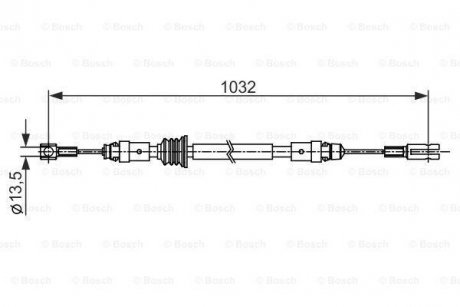 Трос ручного тормоза BOSCH 1 987 482 548