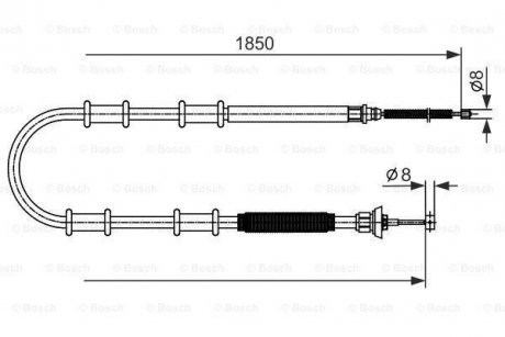 FIAT Трос ручного тормоза задн. лев./прав. Doblo 10- BOSCH 1987482592