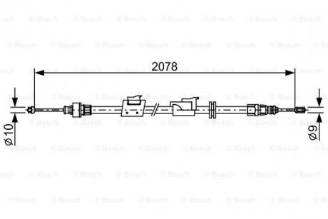 Трос ручного гальма BOSCH 1987482706