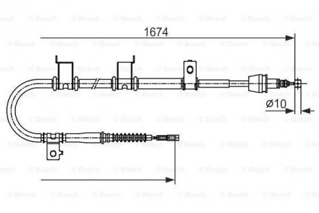 Трос ручного гальма BOSCH 1987482714