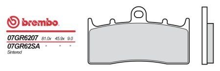 Колодки тормозные BREMBO 07GR6207
