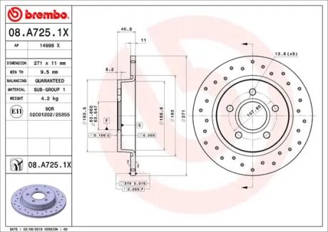 Гальмівний диск BREMBO 08A7251X