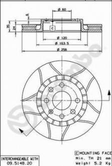 Диск тормозной BREMBO 09.5148.76 (фото 1)