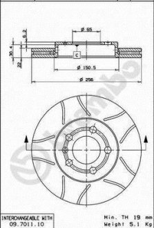 Гальмівний диск BREMBO 09.7011.75 (фото 1)