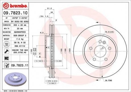 Тормозной диск BREMBO 09.7823.11