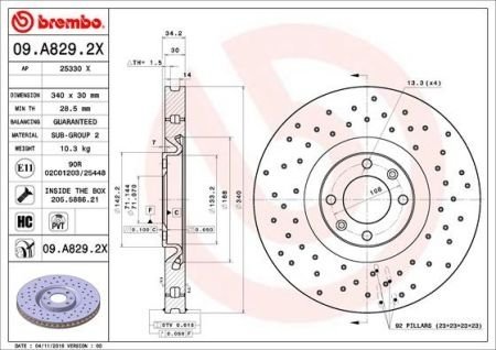 Диск тормозной BREMBO 09.D096.13