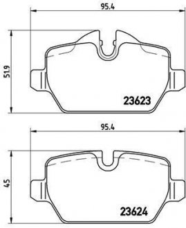 Тормозные колодки диск. BMW 1 (E81), 3 (E90) 1.6i/1.8i/2.0 03- BREMBO P06037