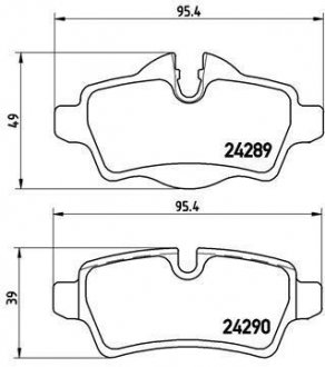 Комплект тормозных колодок из 4 шт. дисков BREMBO P06052