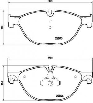 Тормозные колодки перед. BMW 5 F10 10- BREMBO P06076