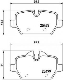 Комплект тормозных колодок из 4 шт. дисков BREMBO P06080