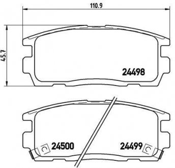 Колодка тормозов. диск. CHEVROLET CAPTIVA задн. (выр-во) BREMBO P 10 004