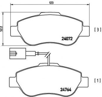 Гальмівні колодки дискові BREMBO P23107