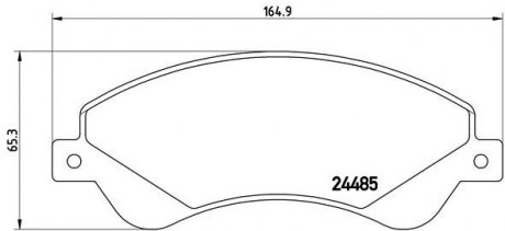 Тормозные колодки дисковые перед. (с датчиком) Transit (06-14) BREMBO P24065