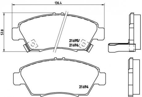 Тормозные колодки дисковые BREMBO P28 023 (фото 1)