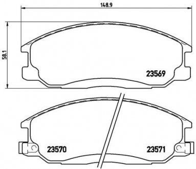 Комплект тормозных колодок из 4 шт. дисков BREMBO P30013