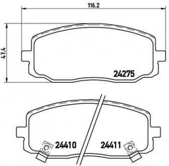 Комплект тормозных колодок из 4 шт. дисков BREMBO P30032