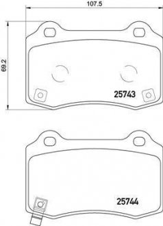 Комплект дисковых тормозных колодок BREMBO P30074