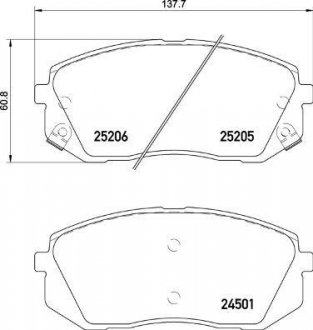 Комплект тормозных колодок из 4 шт. дисков BREMBO P30093